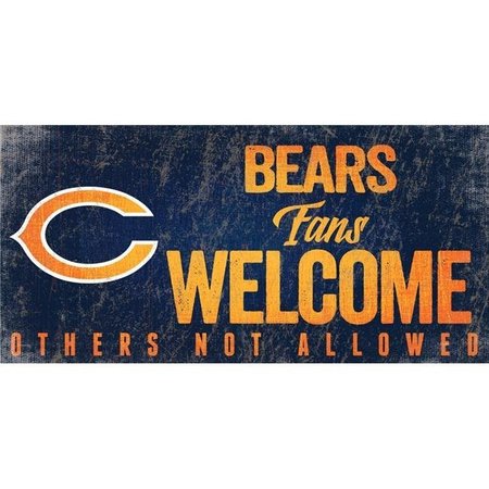 FAN CREATIONS Chicago Bears Wood Sign Fans Welcome 12x6 7846015256